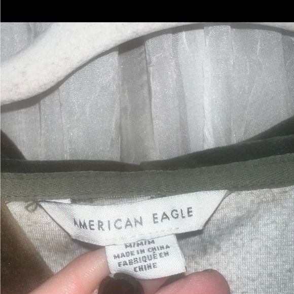 American Eagle Olive Green Camo Hoodie - Picture 4 of 5